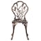 Gardenised Indoor and Outdoor Bronze Dinning Set 2 Chairs with 1 Table Bistro Patio Cast Aluminum. QI003961.BZ - alternate 3